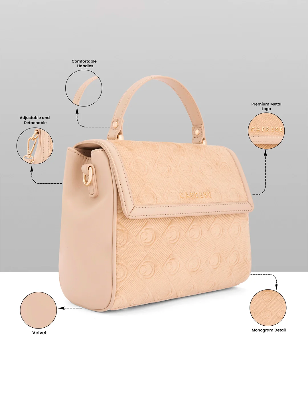 Caprese Katherine Medium Alpine Oat Sling Bag - Image 6