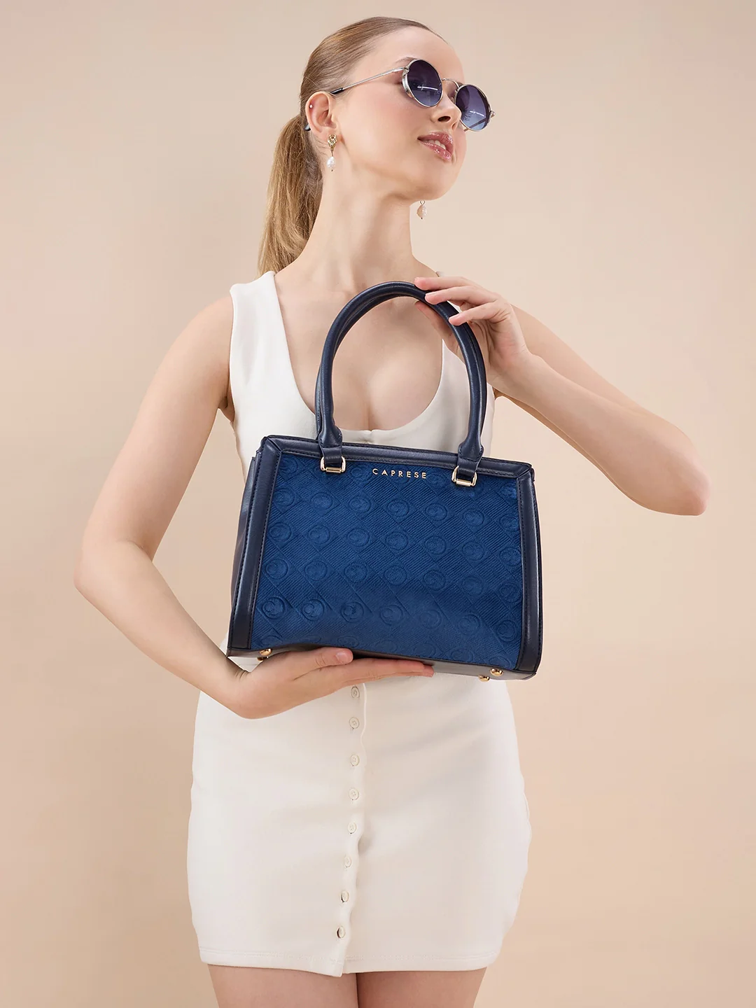 Caprese Katherine Medium Midnight Blue Satchel Bag - Image 2