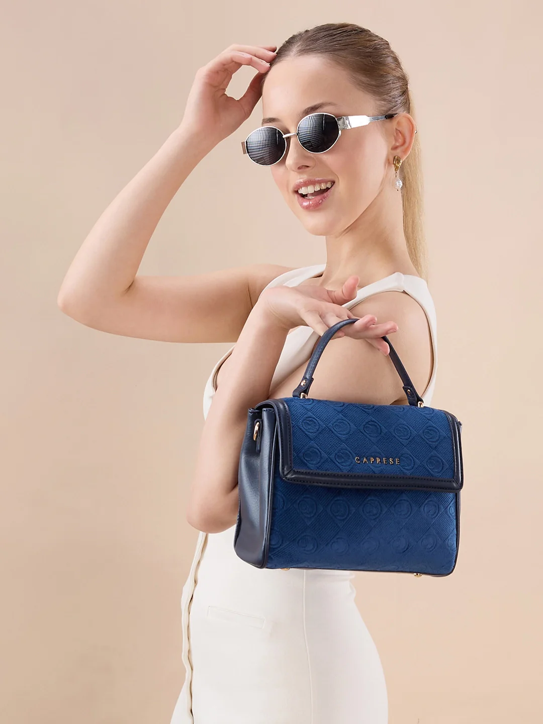Caprese Katherine Medium Midnight Blue Sling Bag - Image 11