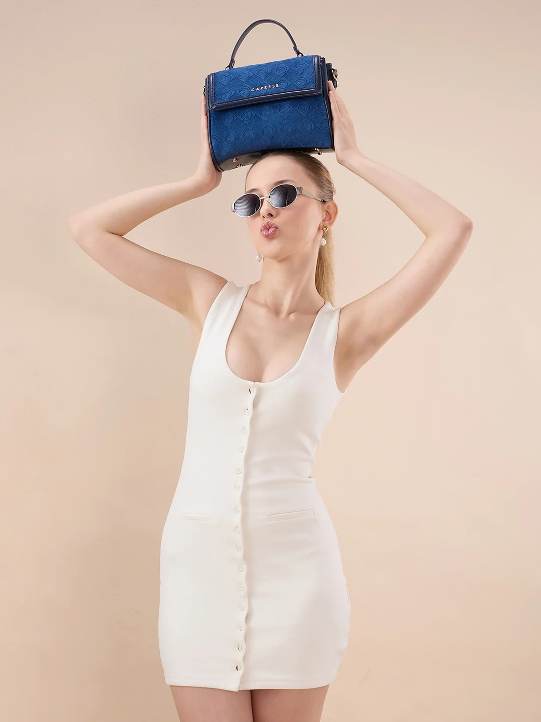 Caprese Katherine Medium Midnight Blue Sling Bag - Image 12