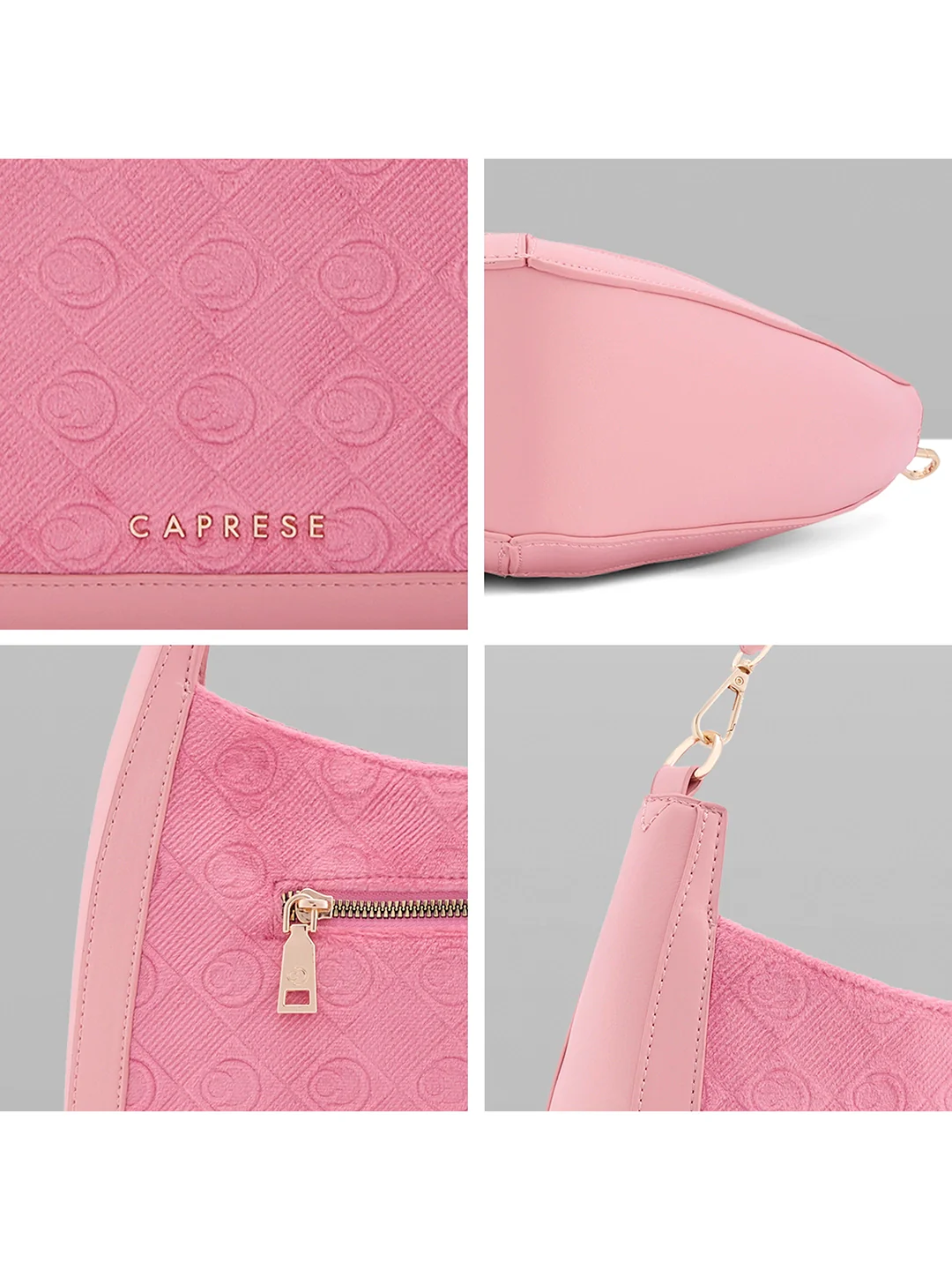 Caprese Katherine Medium Pink Sorbet Hobo Bag - Image 10