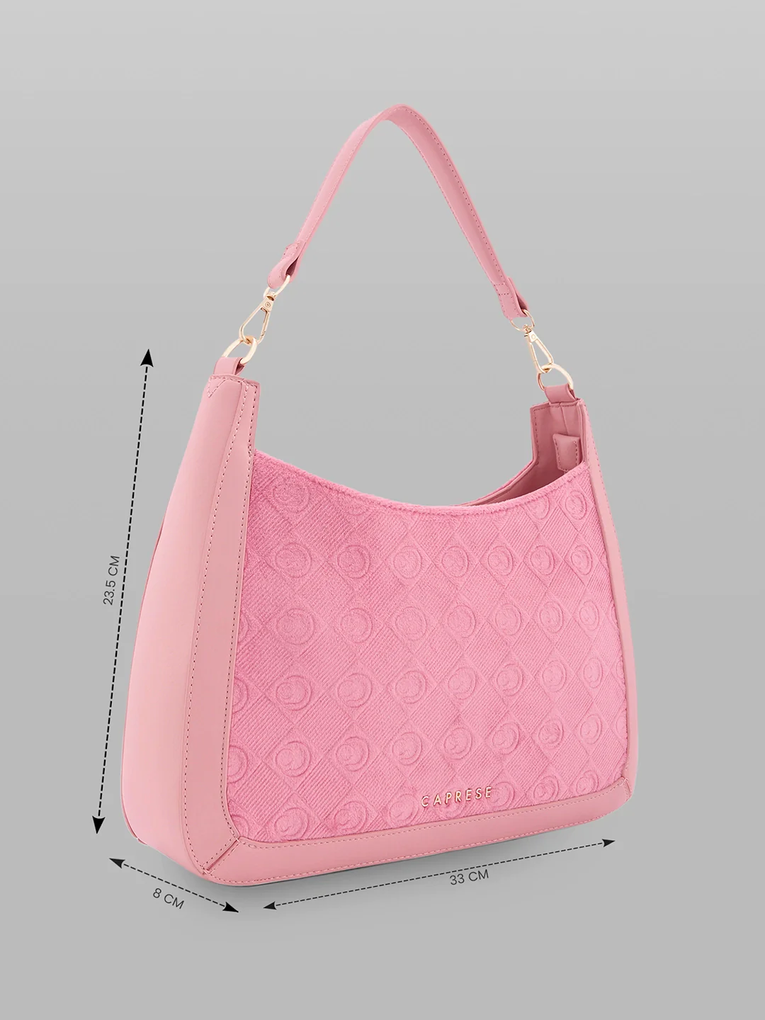 Caprese Katherine Medium Pink Sorbet Hobo Bag - Image 5