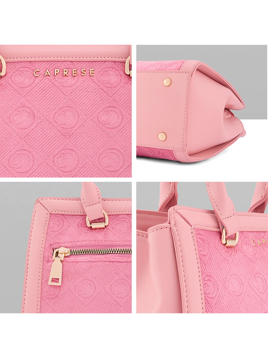 Caprese Katherine Medium Pink Sorbet Satchel Bag - Image 9