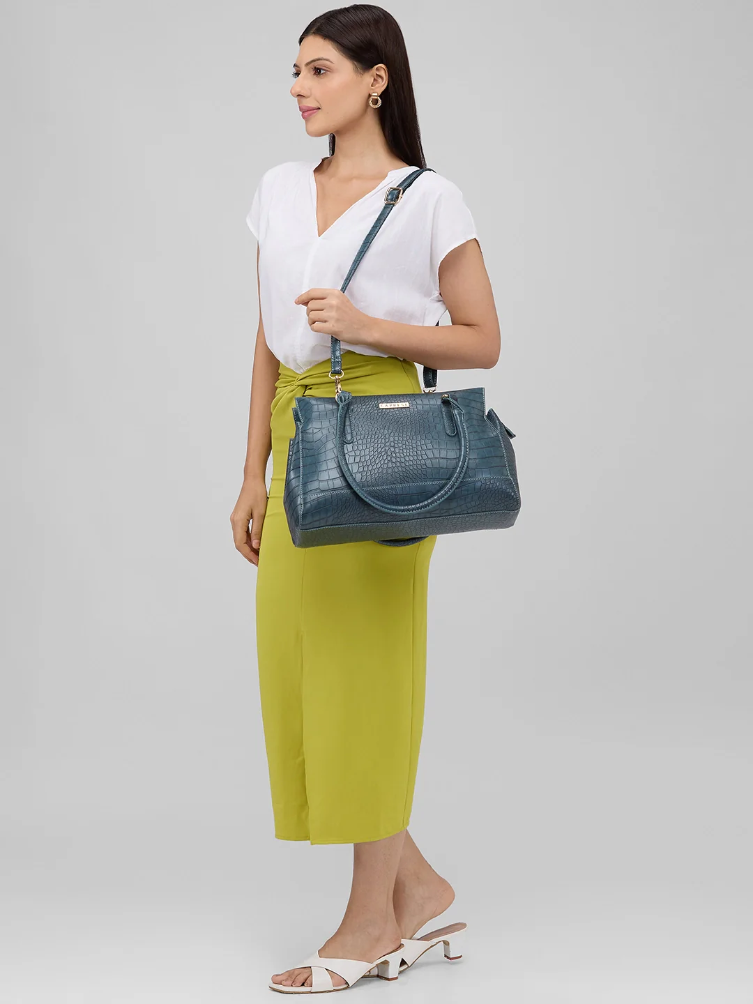 Caprese Kathey Medium Teal Tote Bag - Image 2