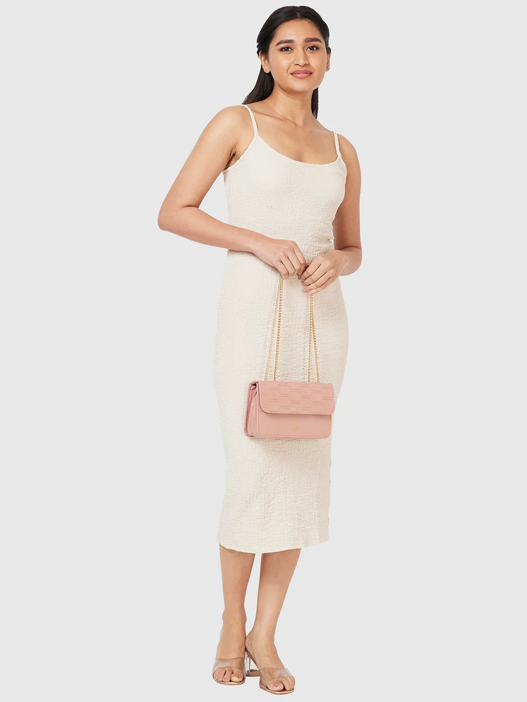 Caprese Kattie Medium Dusky Pink Sling Bag - Image 2