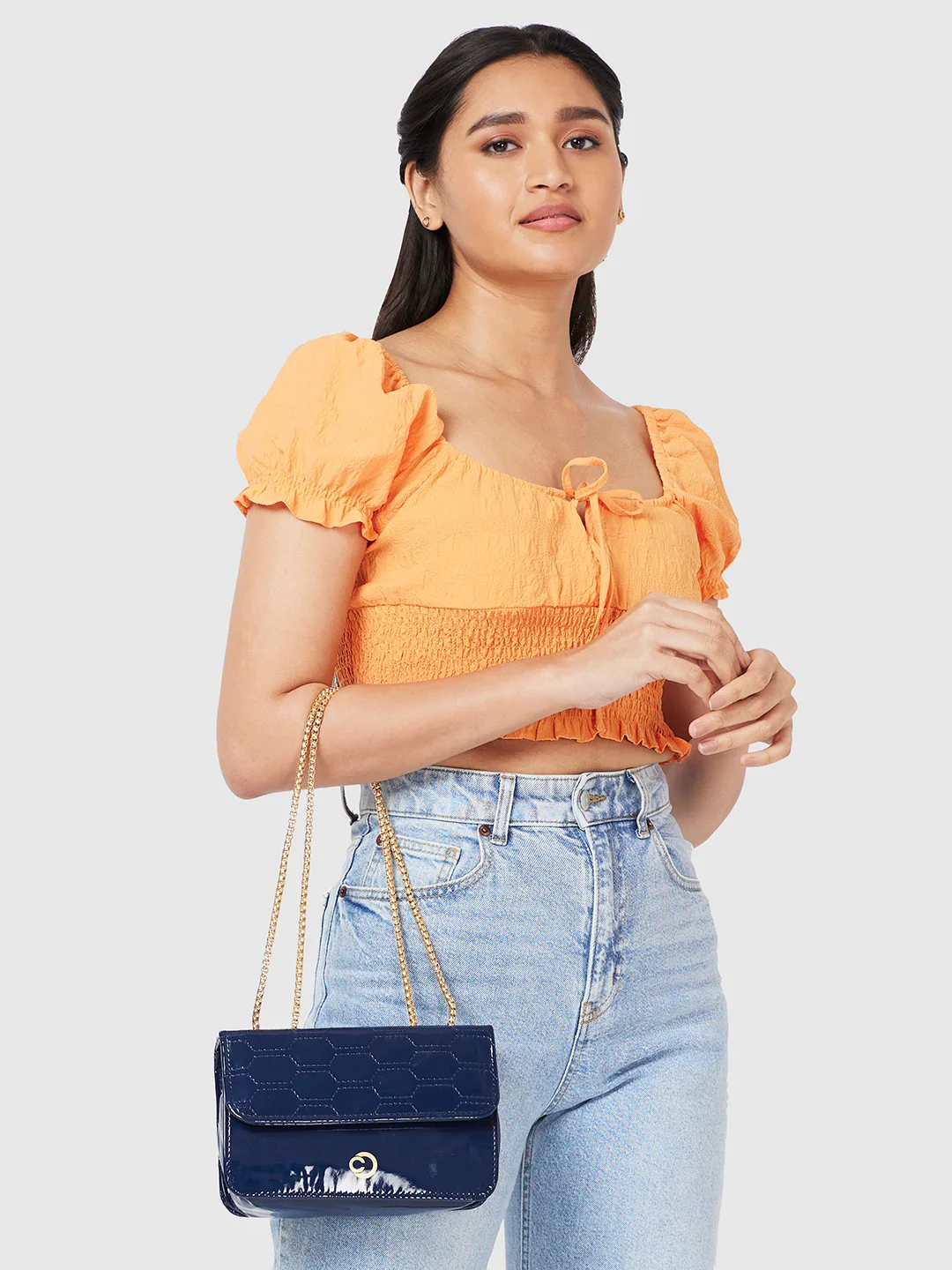 Caprese Kattie Medium Navy Sling Bag - Image 3