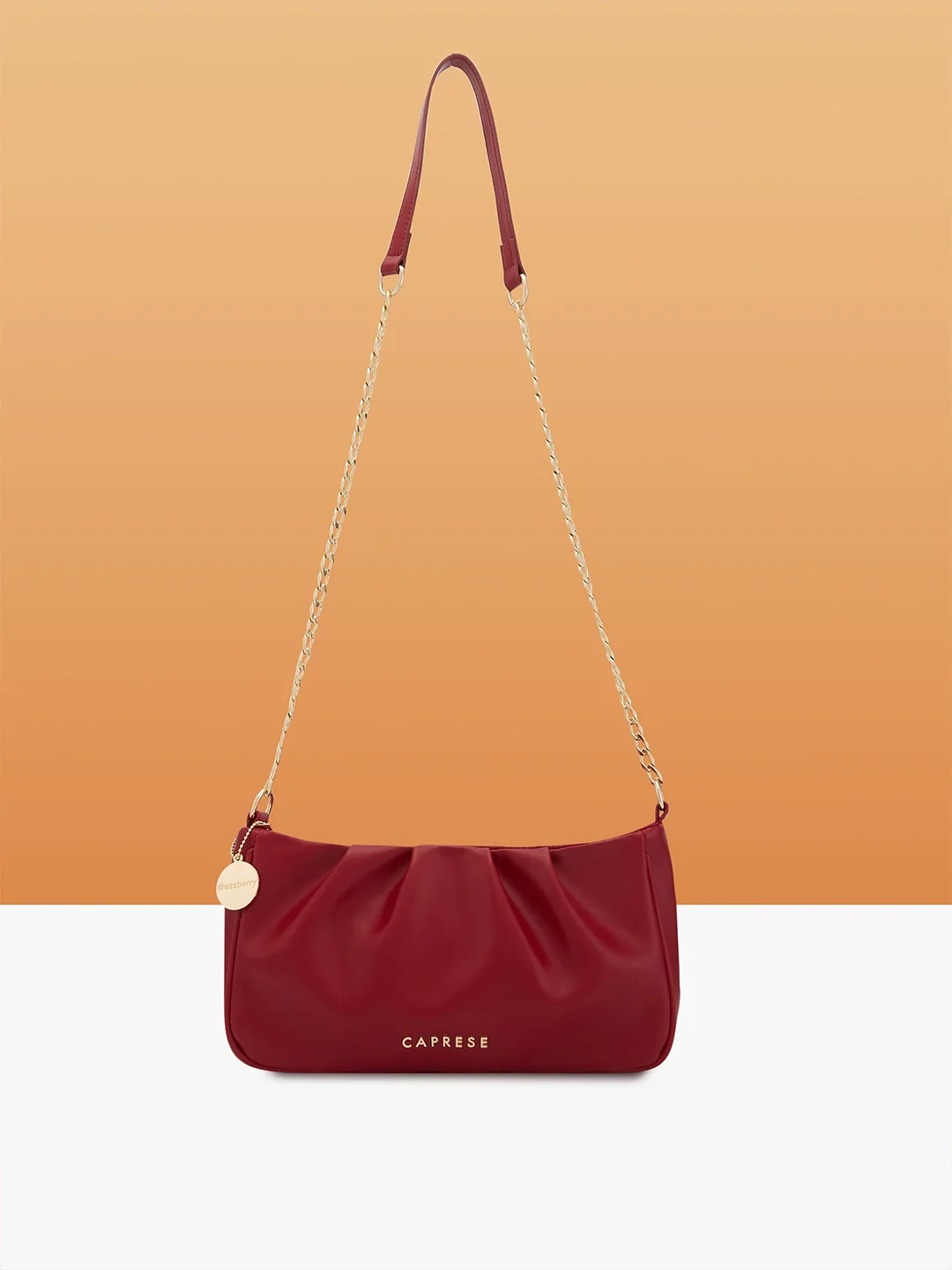 Caprese Kay Small Maroon Sling Bag
