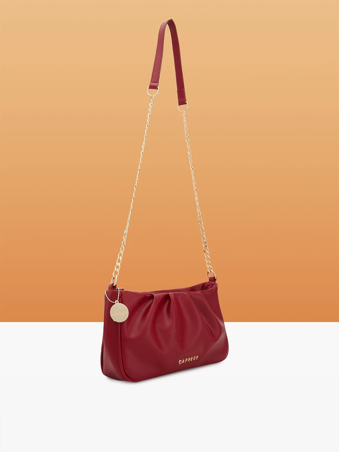 Caprese Kay Small Maroon Sling Bag - Image 2