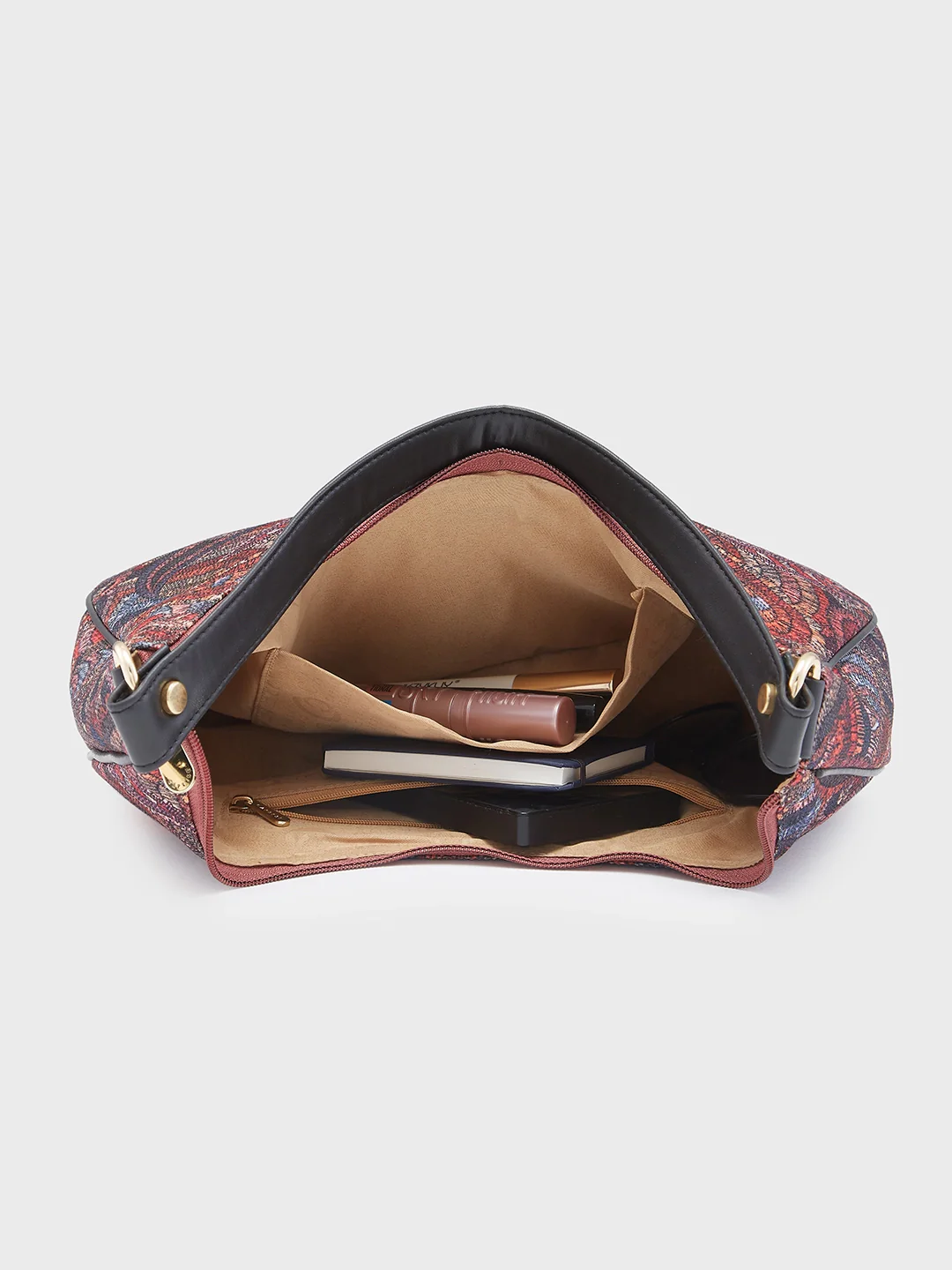 Caprese Kaya Medium Printed Pink Hobo Bag - Image 7