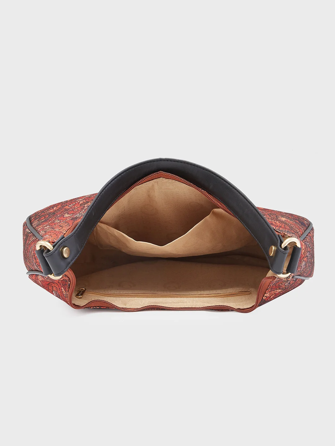 Caprese Kaya Printed Medium Red Hobo Bag - Image 10