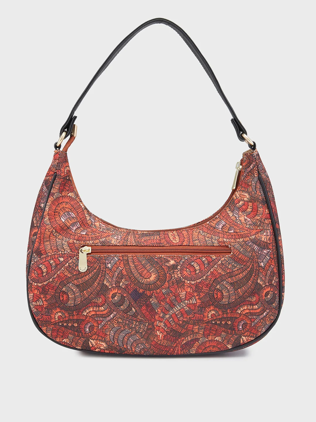 Caprese Kaya Printed Medium Red Hobo Bag - Image 4