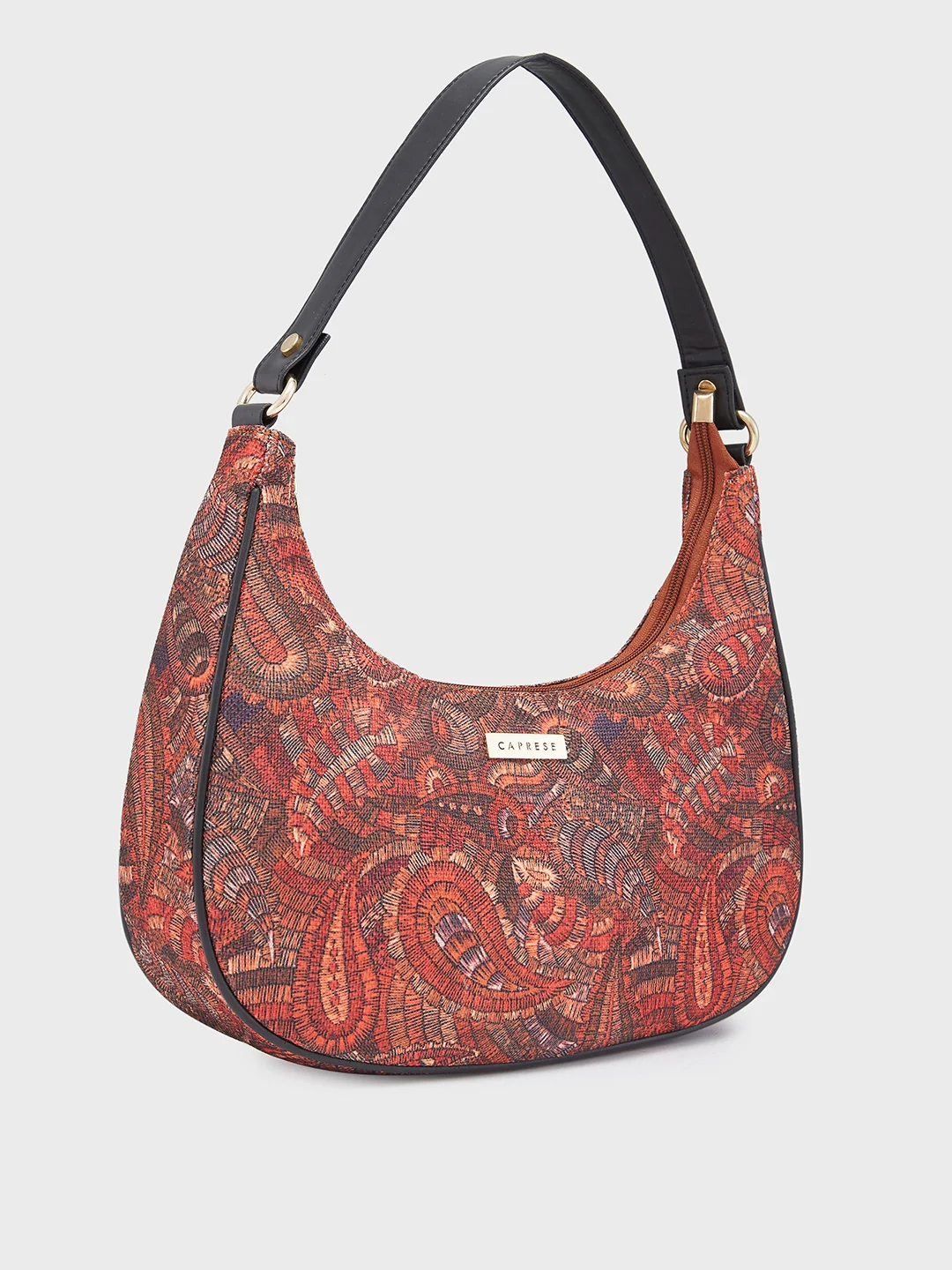 Caprese Kaya Printed Medium Red Hobo Bag - Image 5
