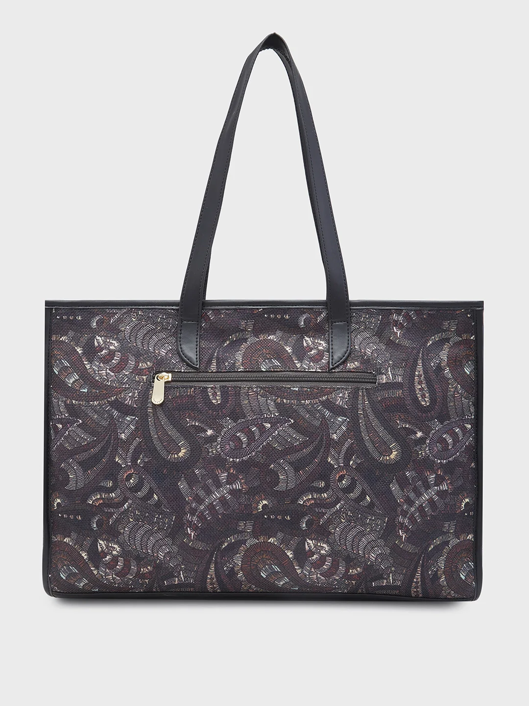 Caprese Kaya Large Printed Black Tote Bag - Image 3