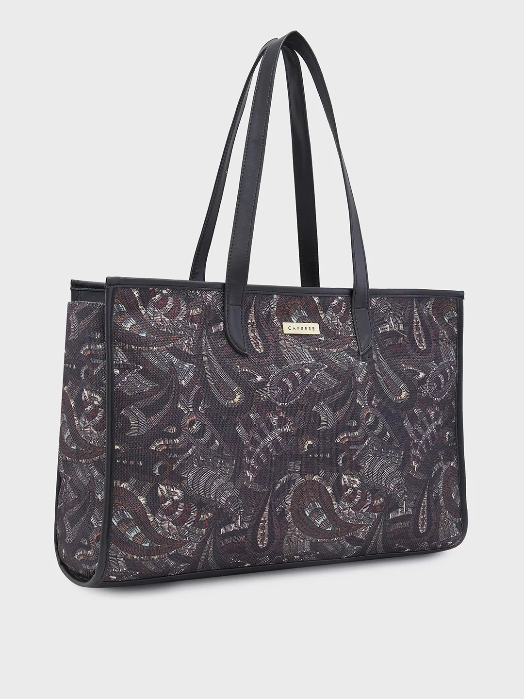 Caprese Kaya Large Printed Black Tote Bag - Image 4