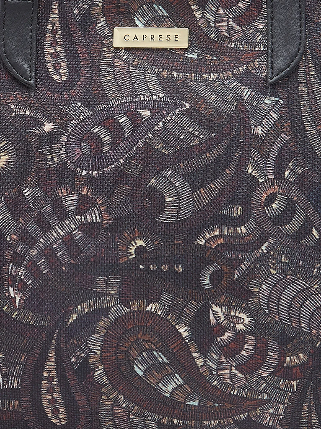 Caprese Kaya Large Printed Black Tote Bag - Image 9