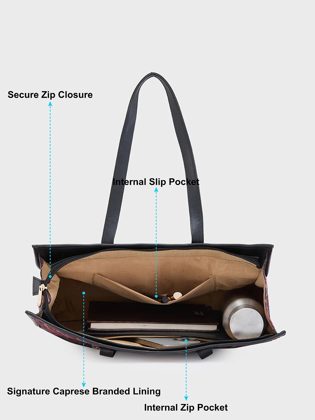 Caprese Kaya Large Printed Pink Tote Bag - Image 6