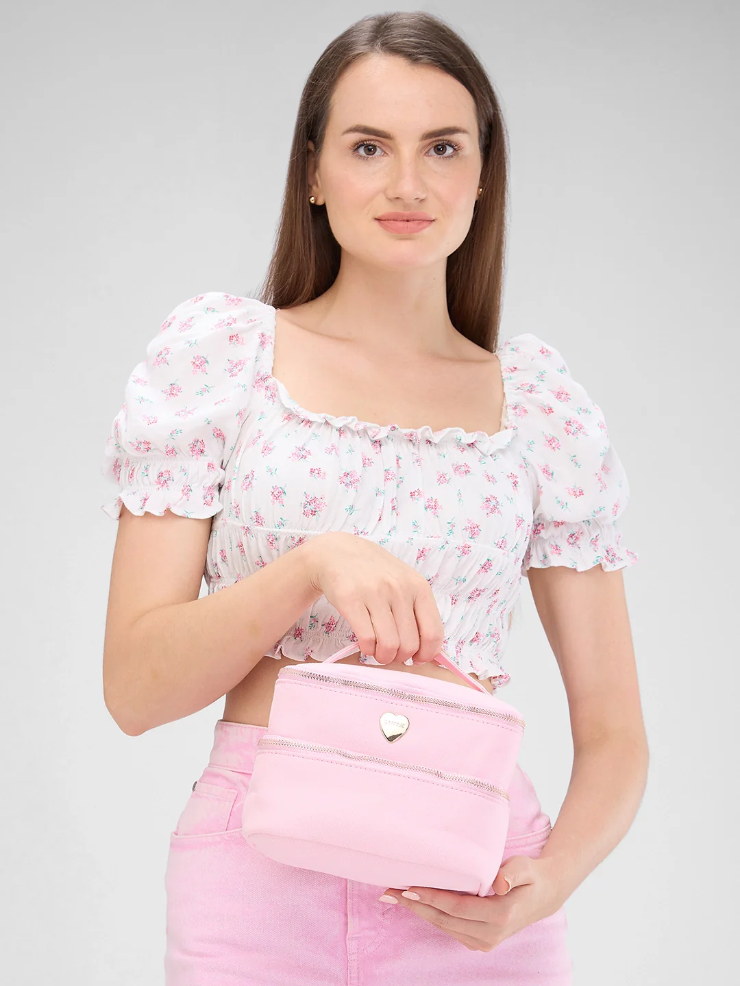 Caprese Keats Large Blush Handheld Vanity Bag - Image 13