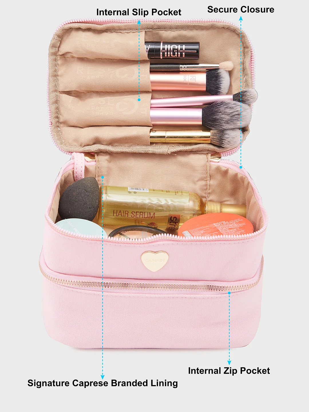 Caprese Keats Large Blush Handheld Vanity Bag - Image 8