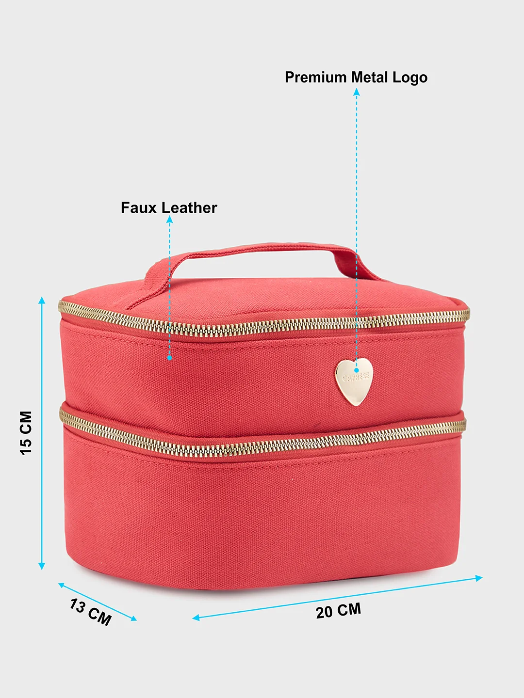 Caprese Keats Large Red Handheld Vanity Bag - Image 7