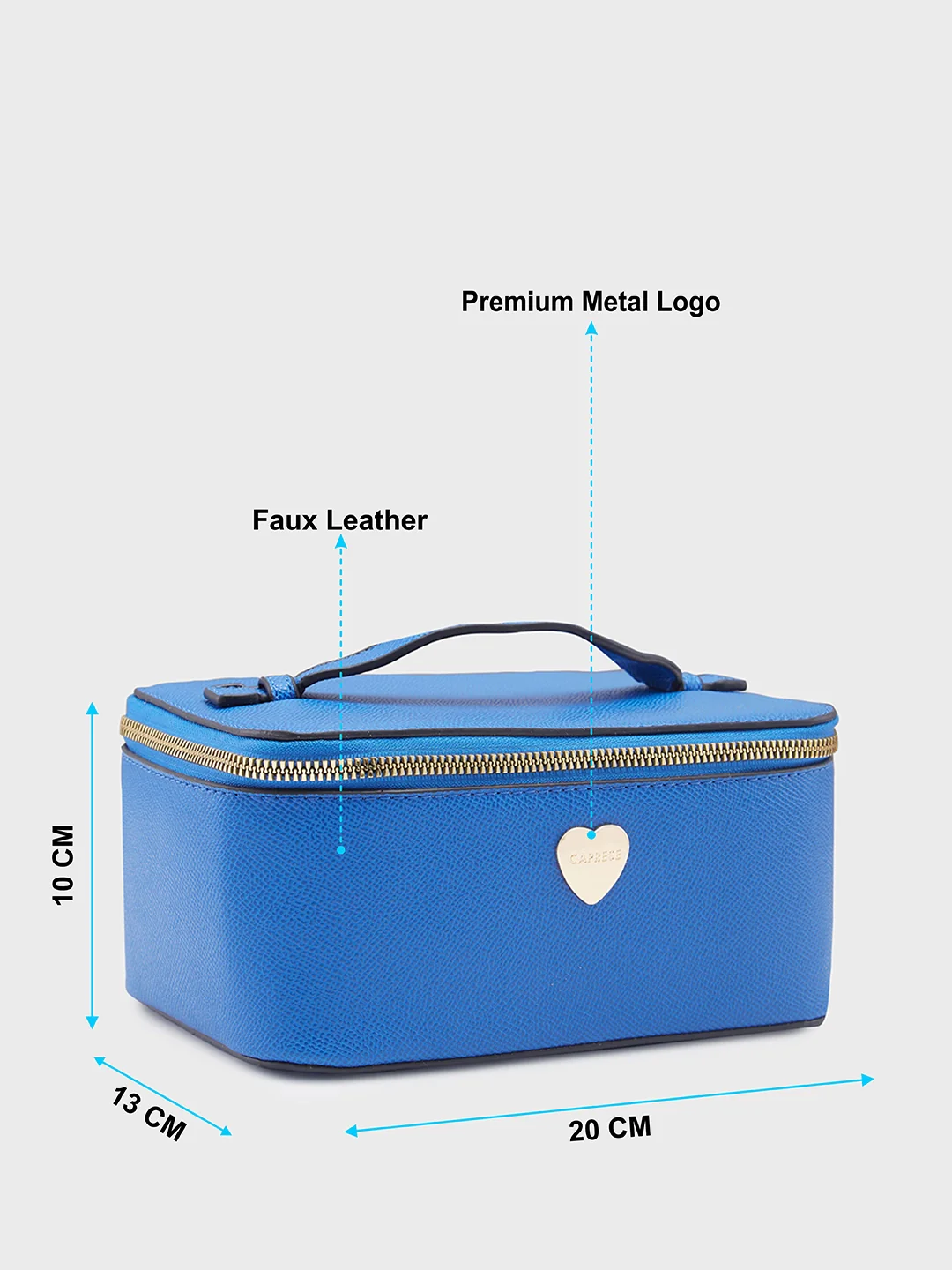 Caprese Keats Medium Royal Blue Handheld Vanity Bag - Image 7