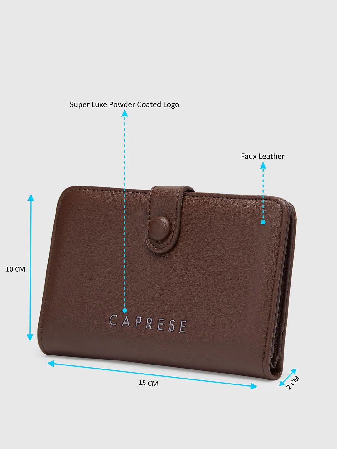 Caprese Keera Medium Dark Brown Wallet - Image 6