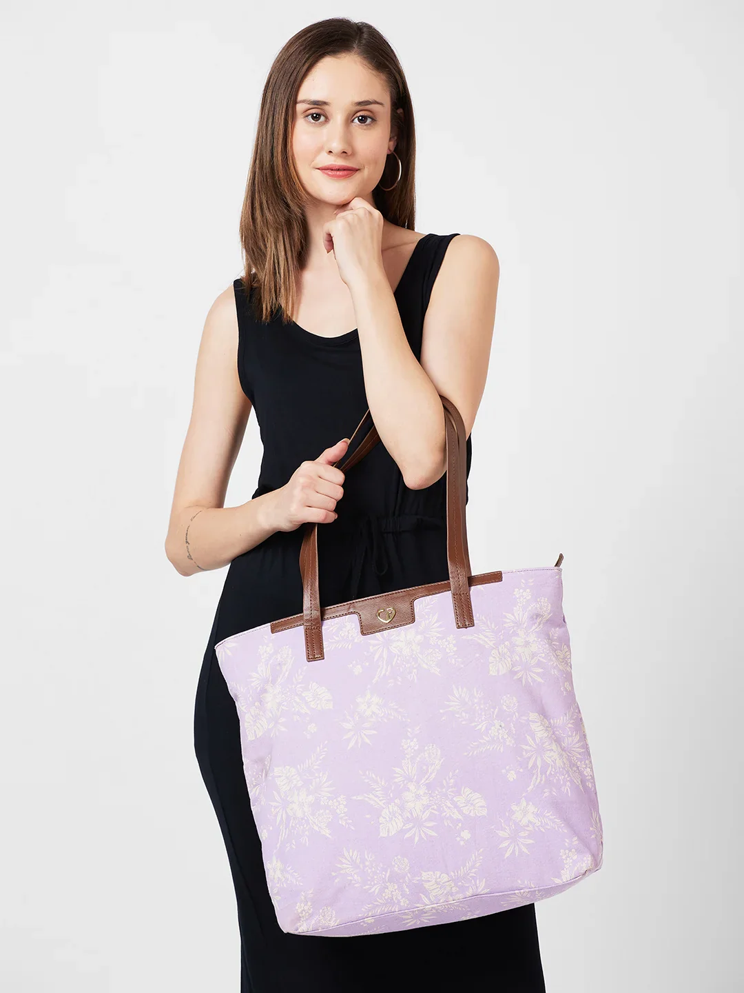 Caprese Kendall Large Lilac Laptop Tote Bag - Image 3