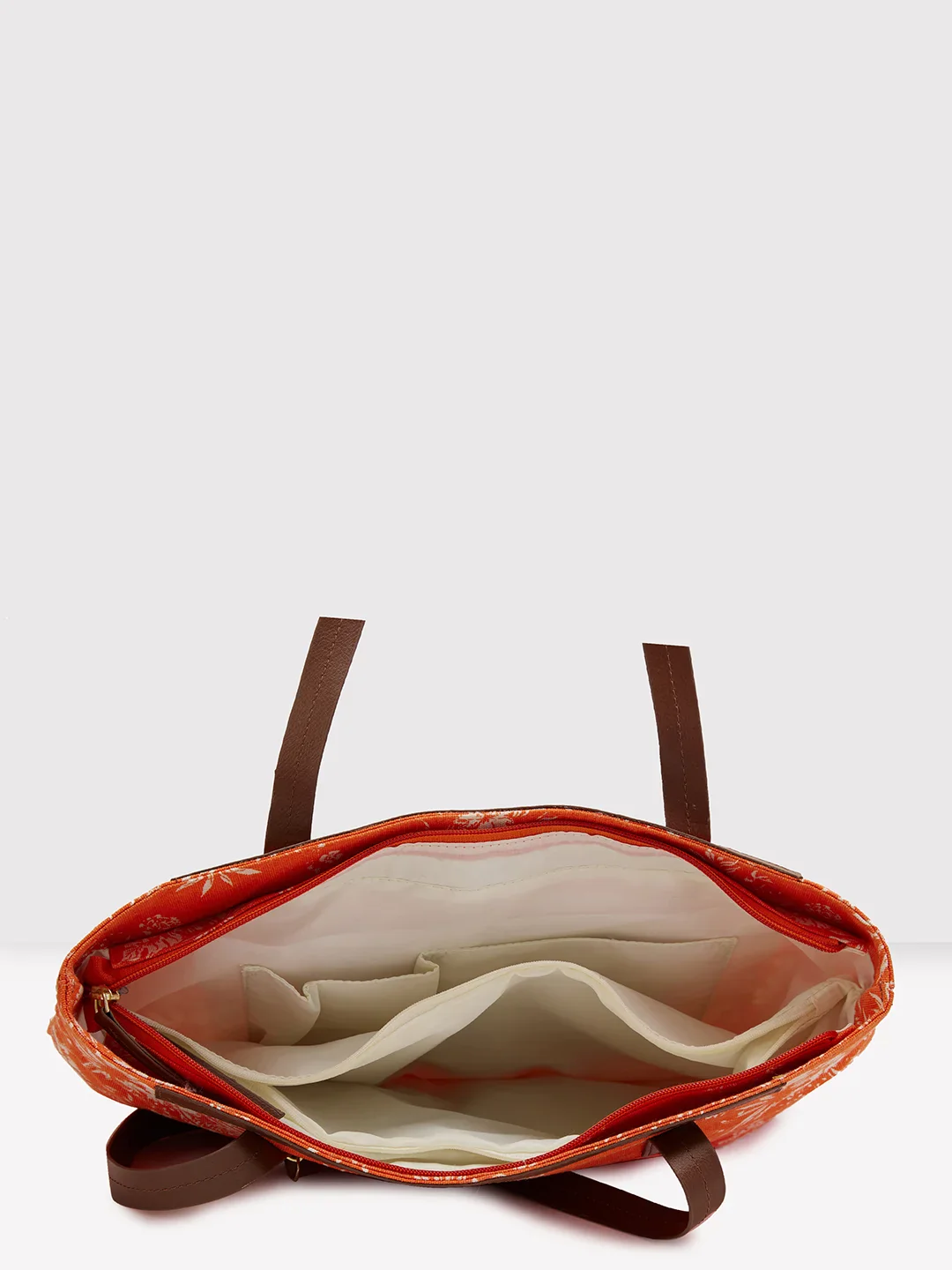 Caprese Kendall Large Orange Tote Bag - Image 7
