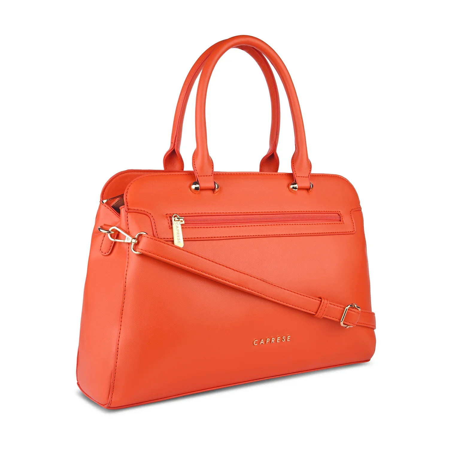 Caprese Kiara Large Orange Satchel Bag - Image 4