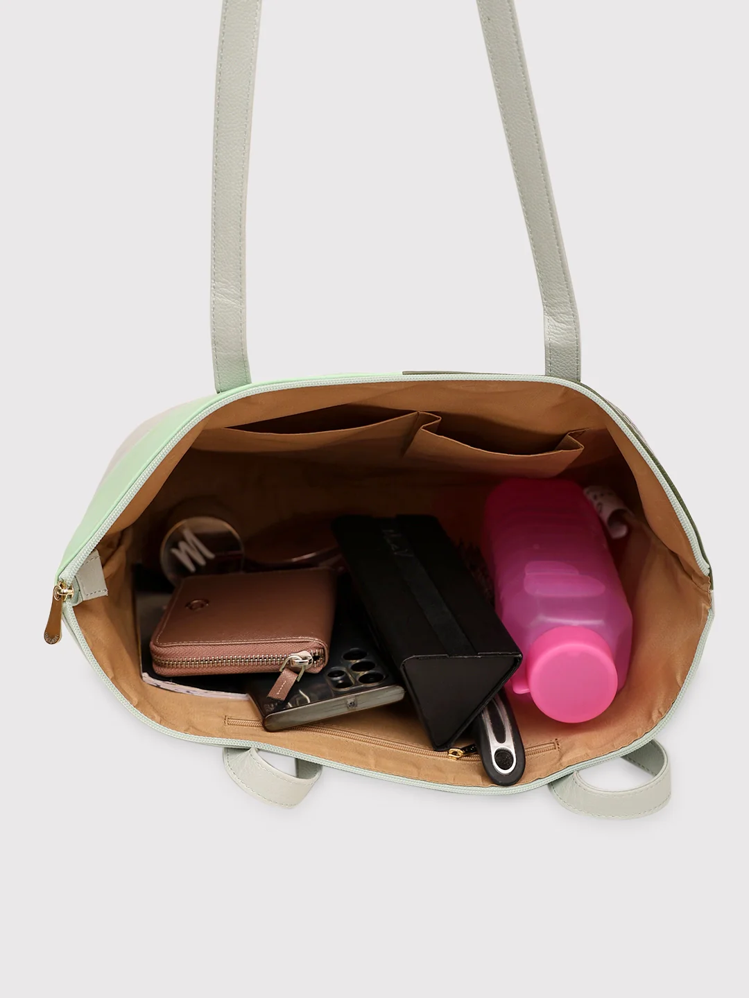 Caprese Kira Large Dull Green Tote Bag Bag - Image 10