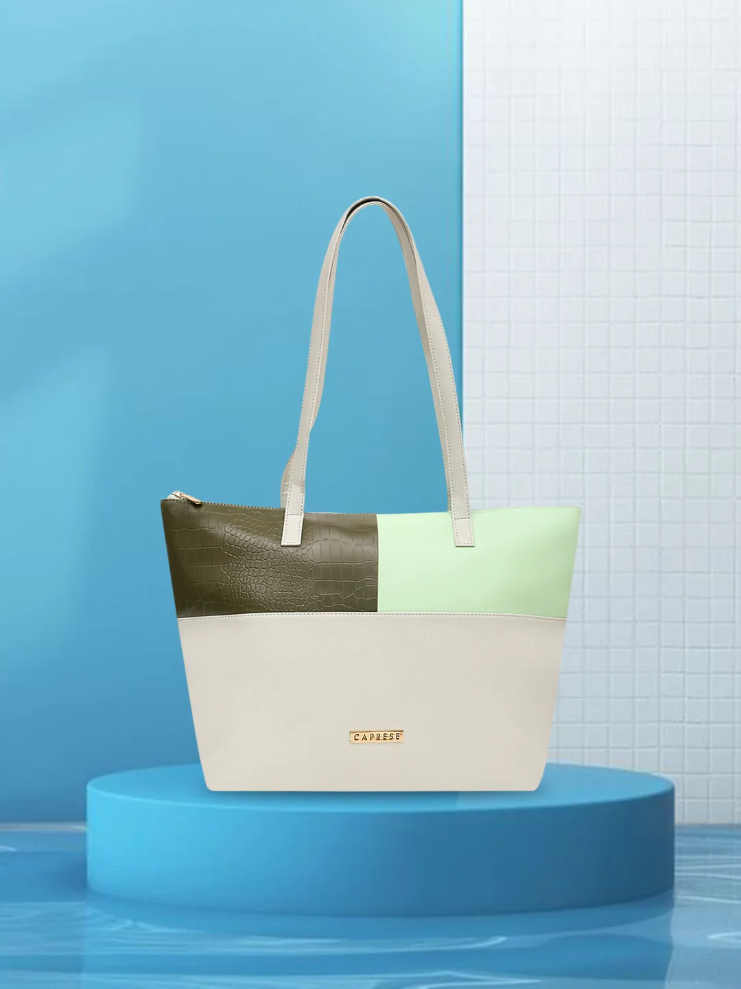 Caprese Kira Large Dull Green Tote Bag Bag - Image 11