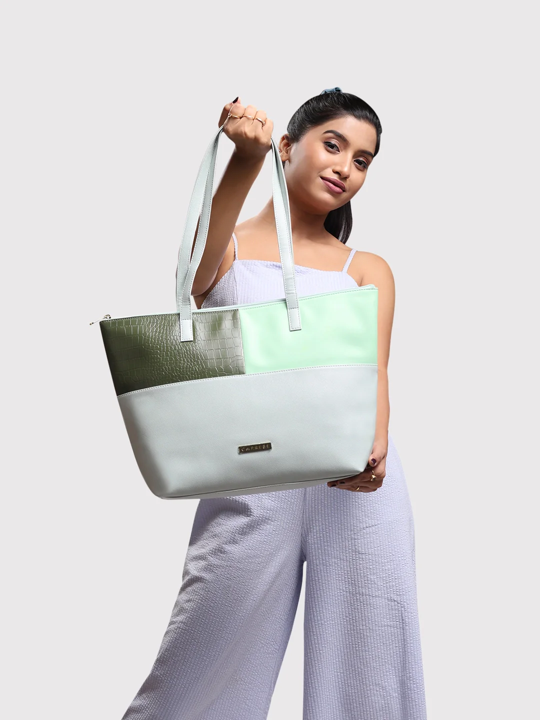 Caprese Kira Large Dull Green Tote Bag Bag - Image 12