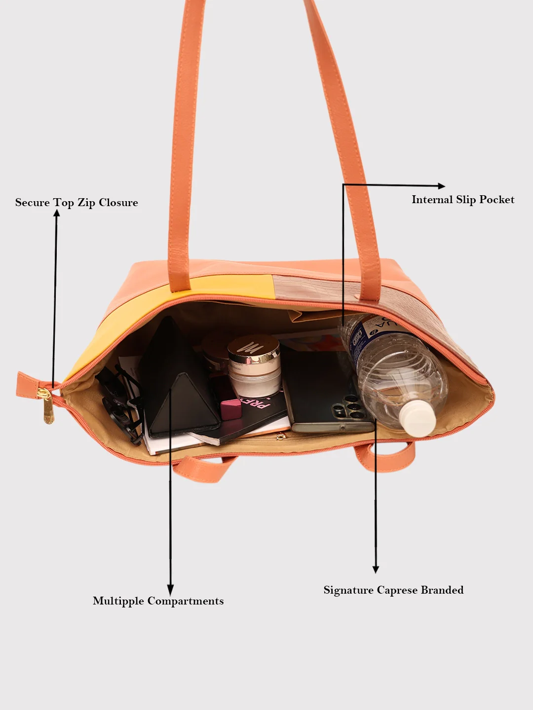Caprese Kira Large Terracotta Tote Bag - Image 12