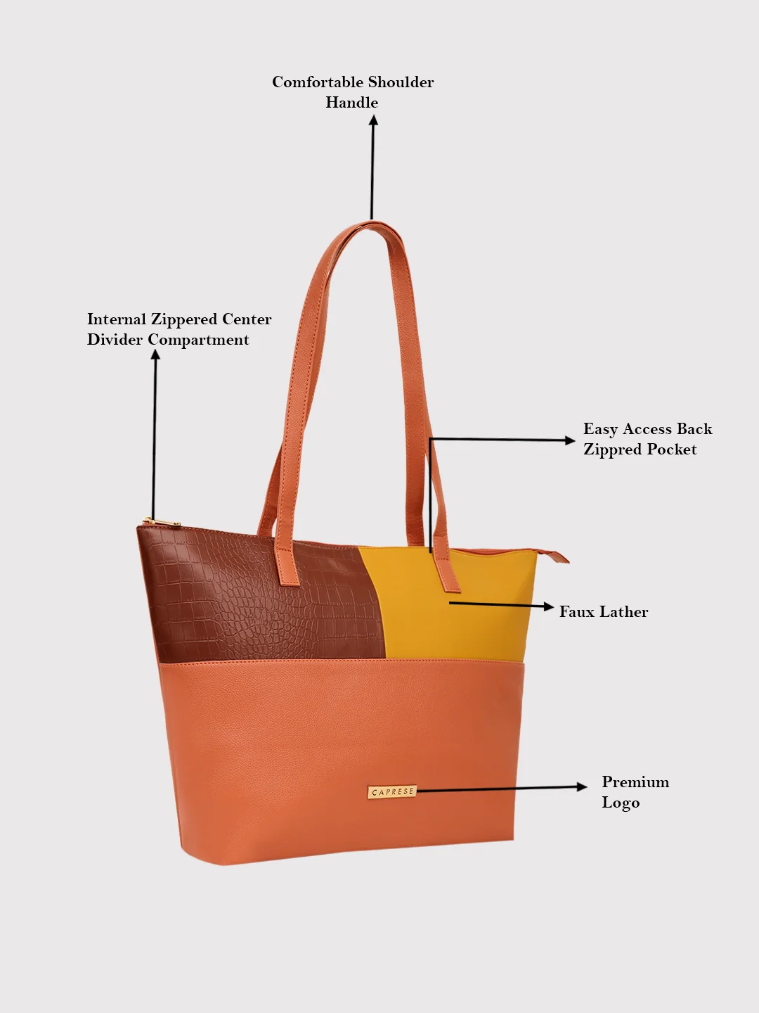 Caprese Kira Large Terracotta Tote Bag - Image 6