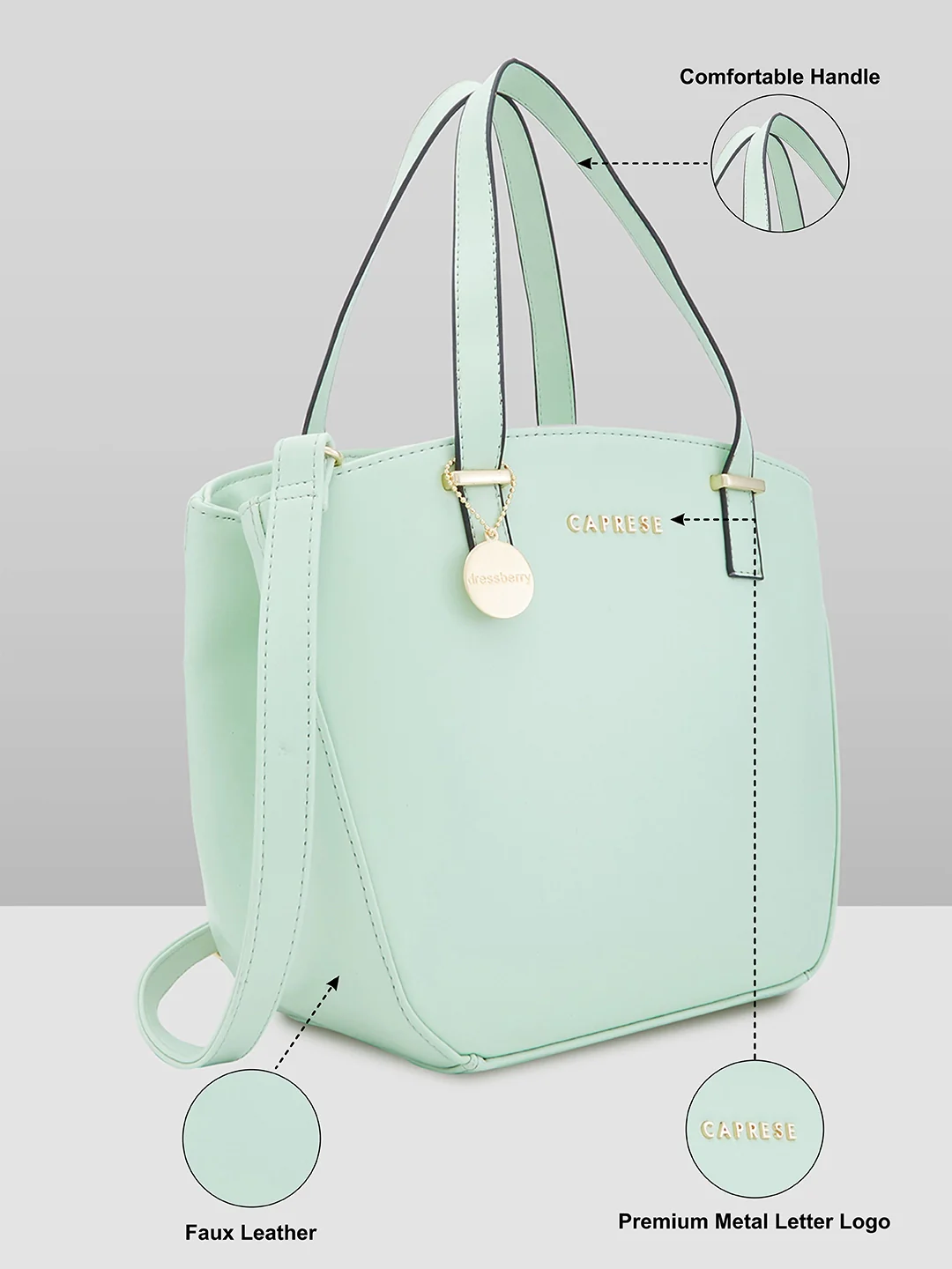 Caprese Kira Small Mint Satchel Bag - Image 5
