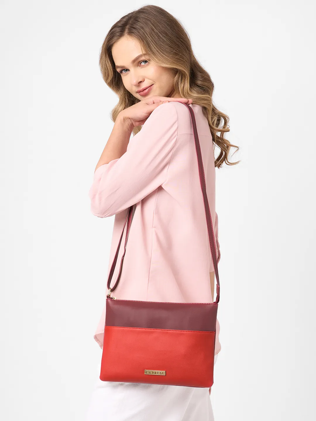 Caprese Kiwi Medium Cherry Red Sling Bag - Image 2