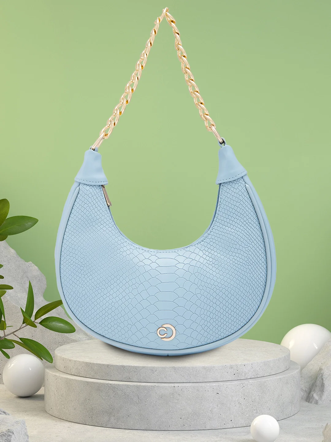 Caprese Kreya Small Soft Blue Hobo Bag - Image 13