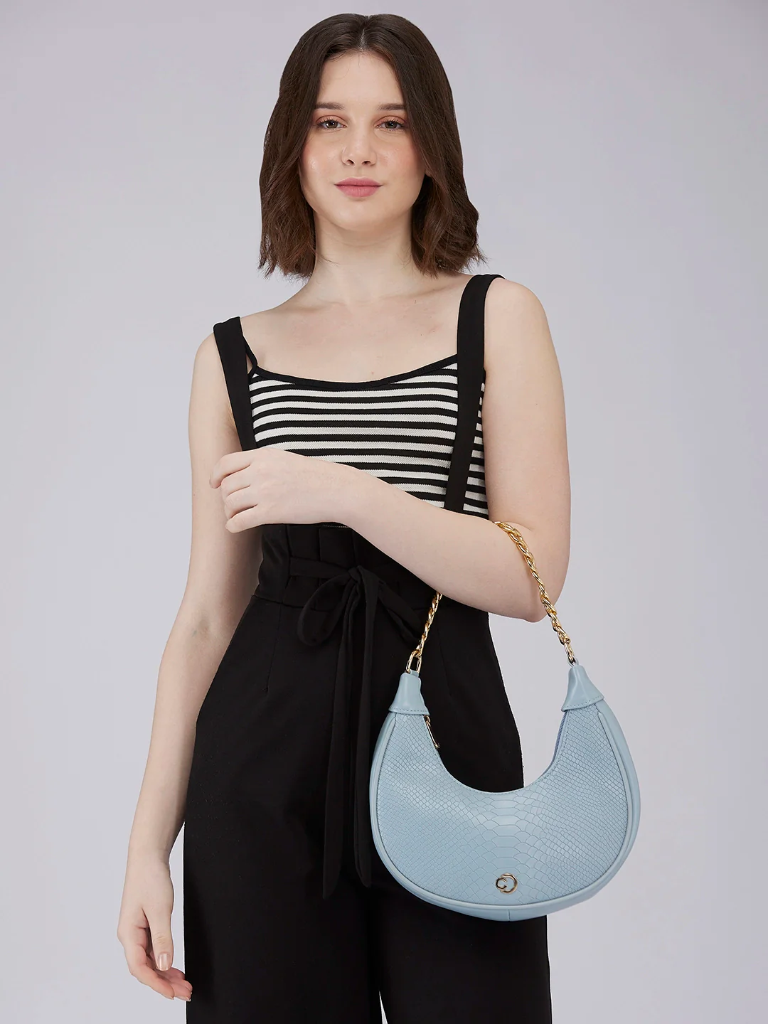 Caprese Kreya Small Soft Blue Hobo Bag - Image 2