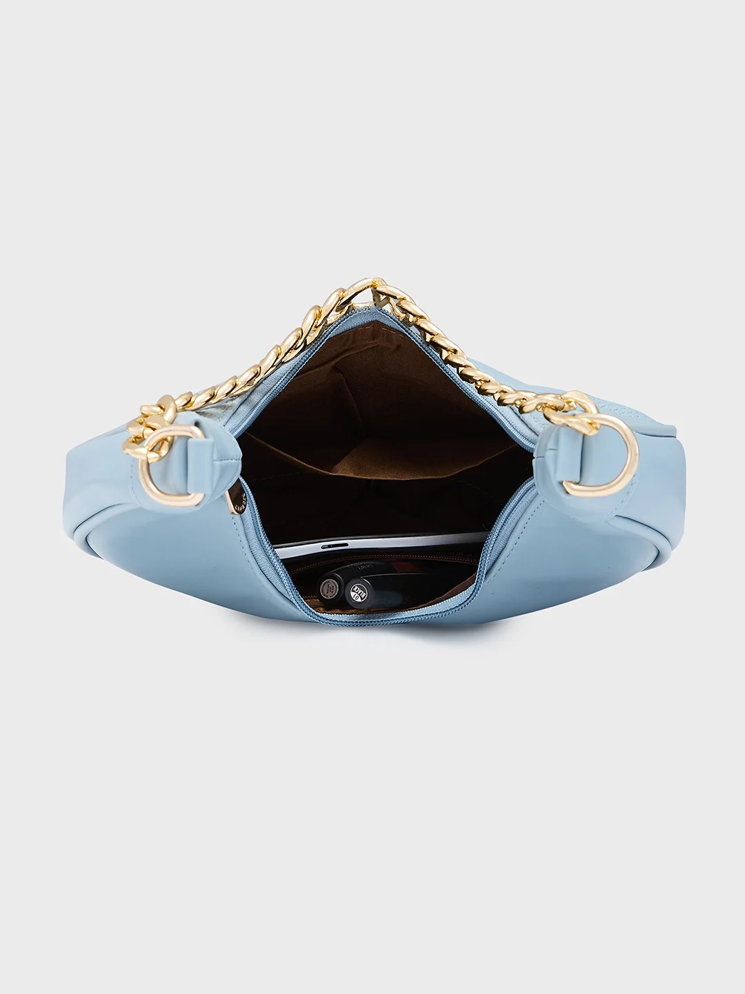 Caprese Kreya Small Soft Blue Hobo Bag - Image 9