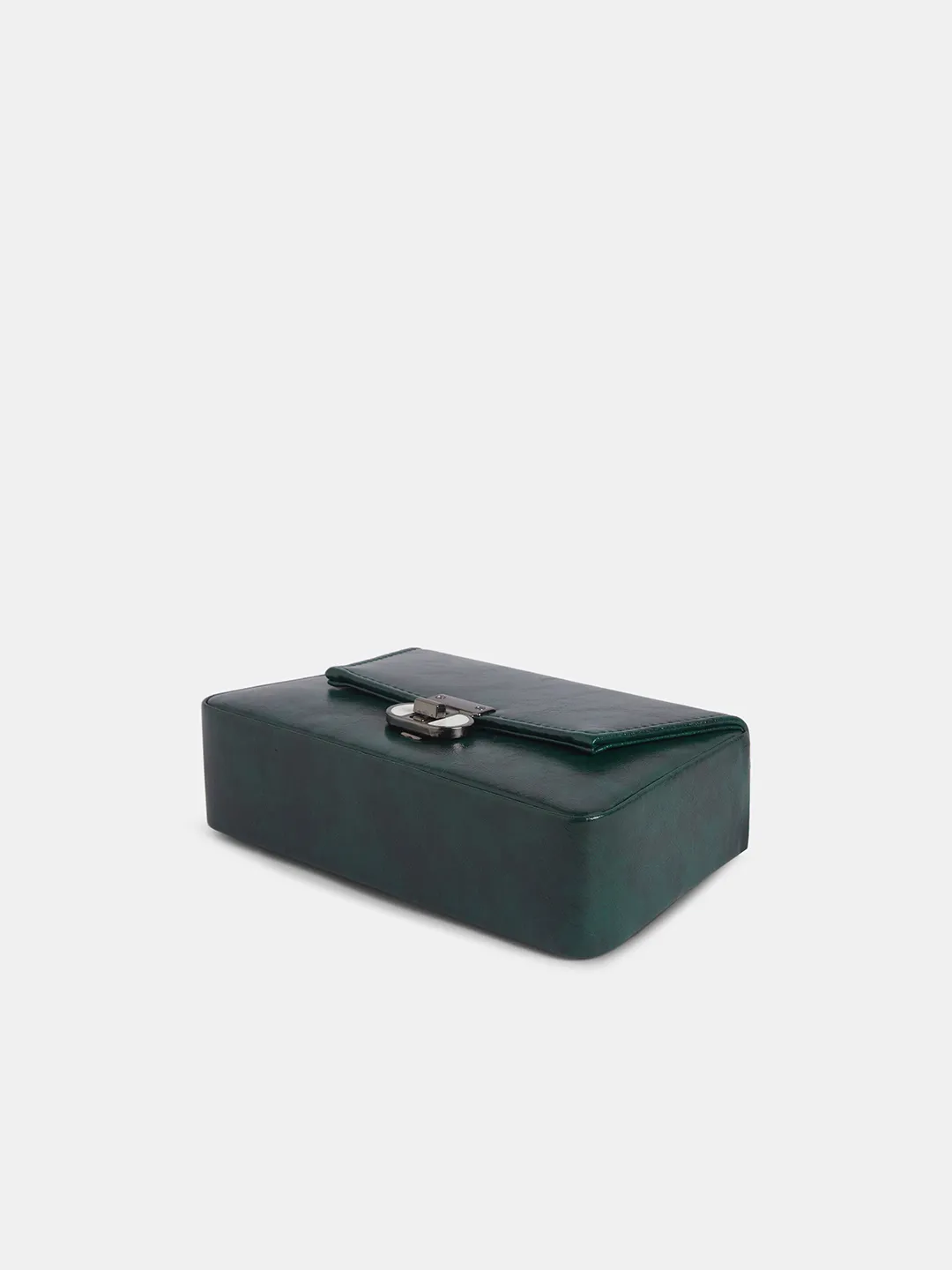 Caprese Kreyaa Medium Bottle Green Baguette Bag - Image 6