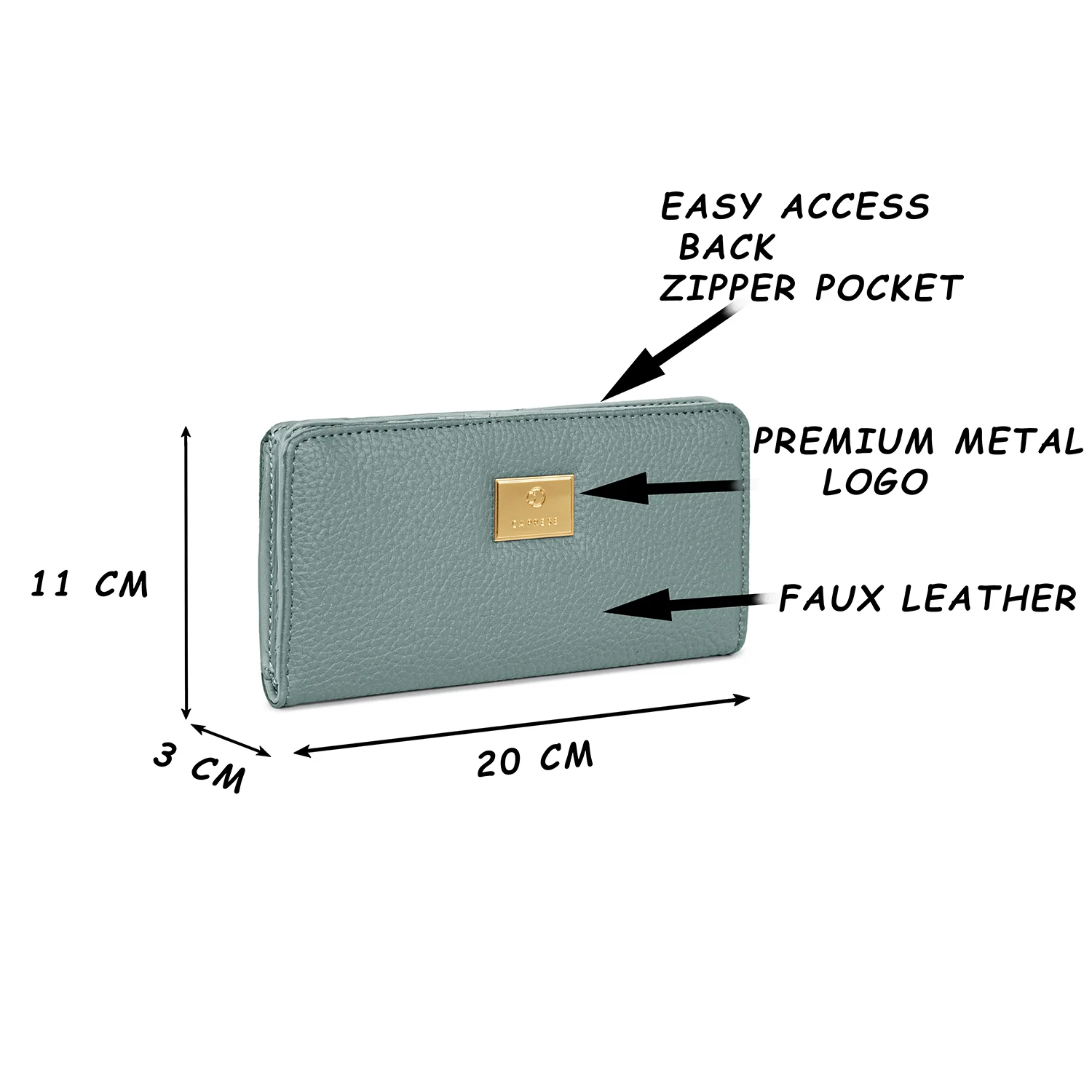 Caprese Kristin Medium Grey Fold Wallet - Image 3