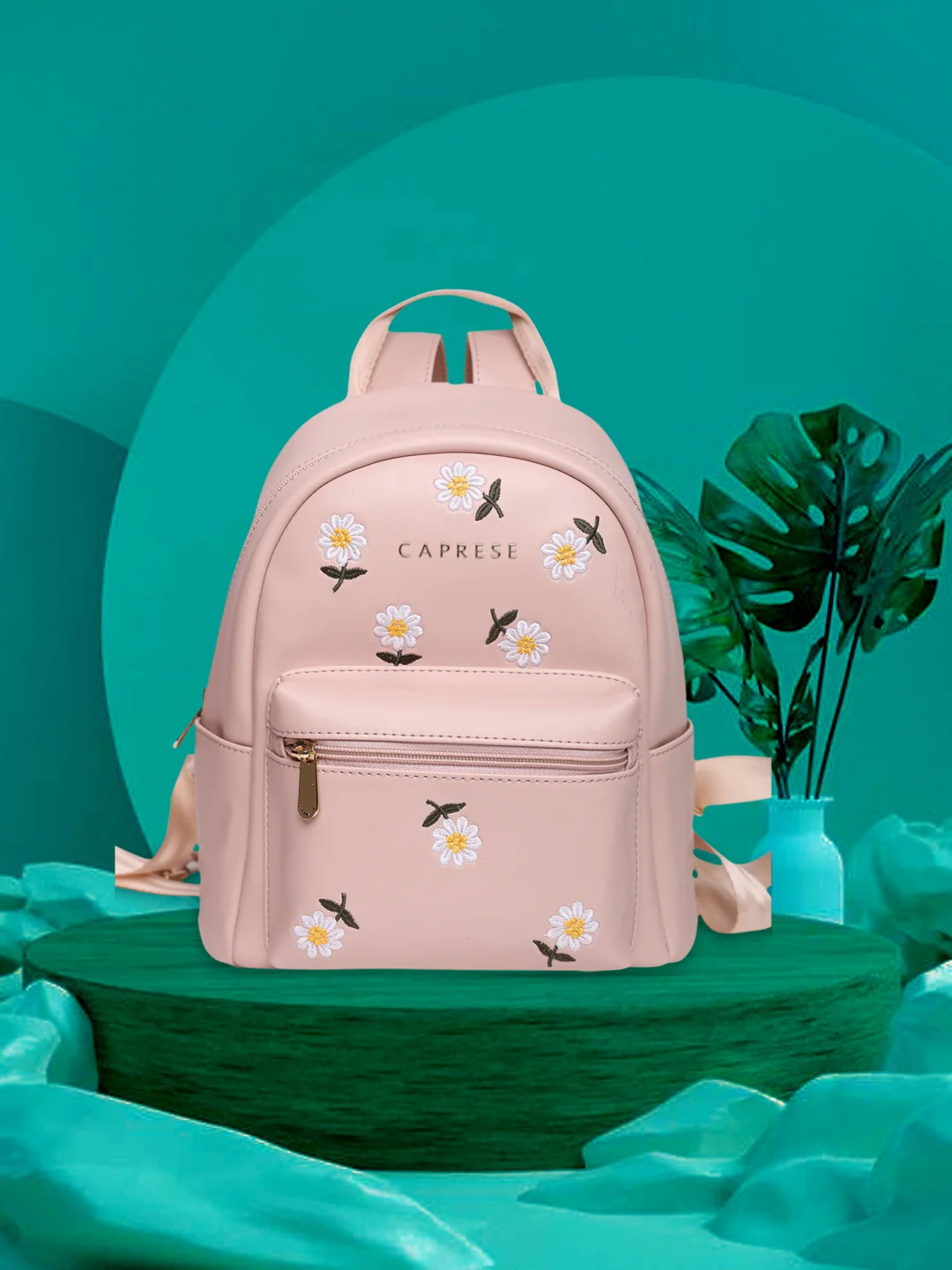 Caprese Kyle Small Soft Pink Backpack - Image 12
