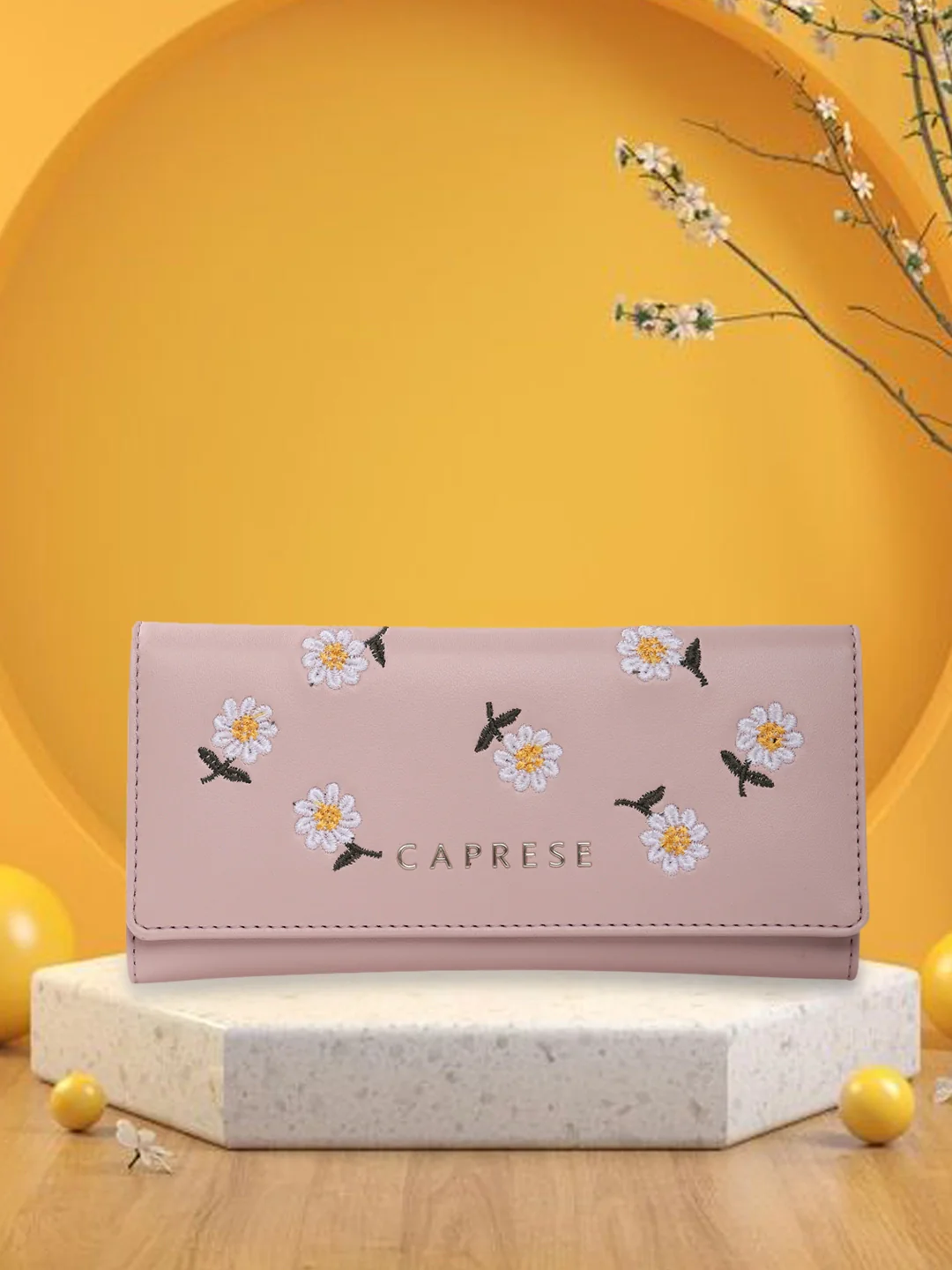 Caprese Kyle Medium Light Grey Flapover Wallet