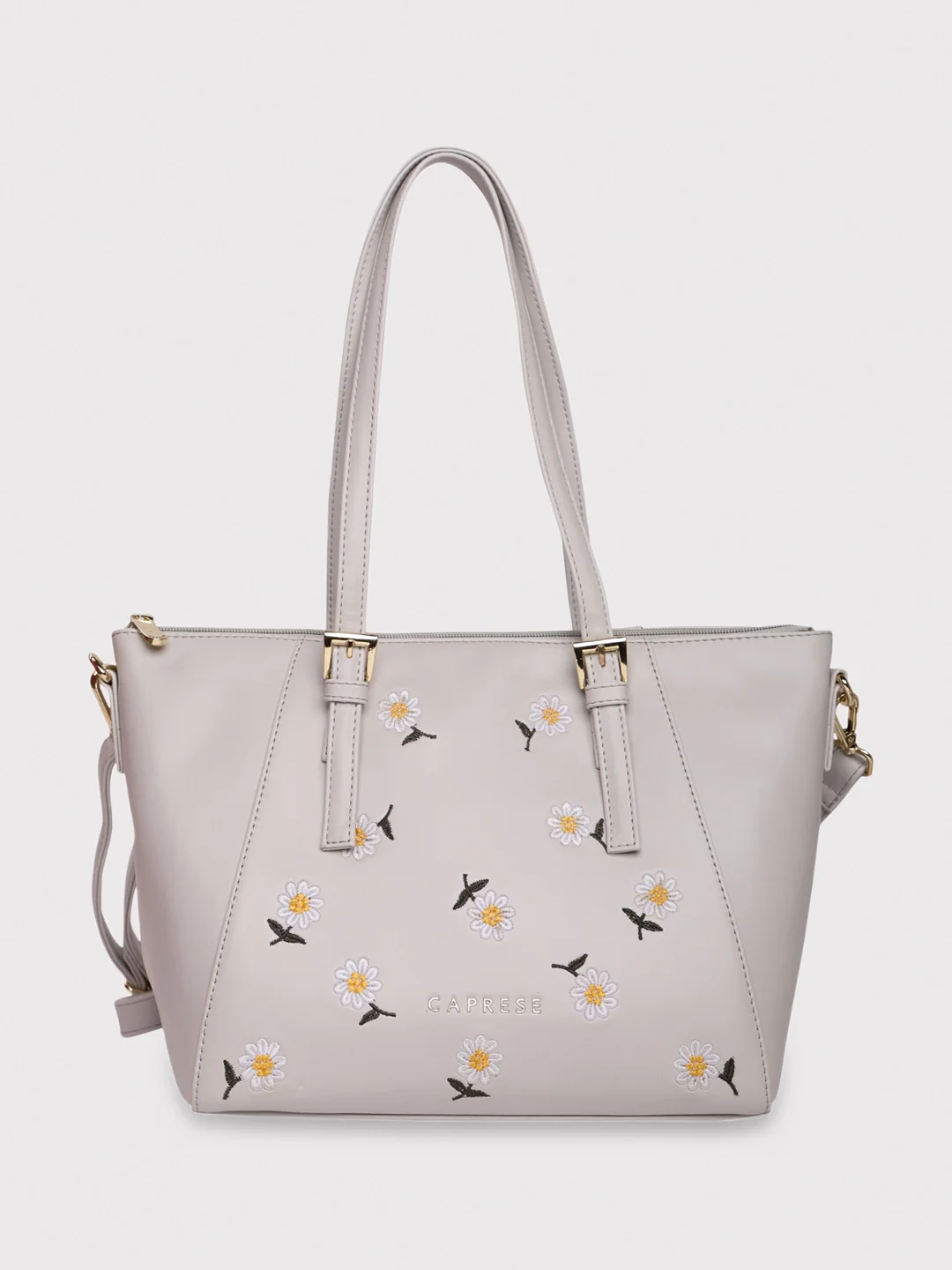 Caprese Kyle Medium Light Grey Satchel Bag
