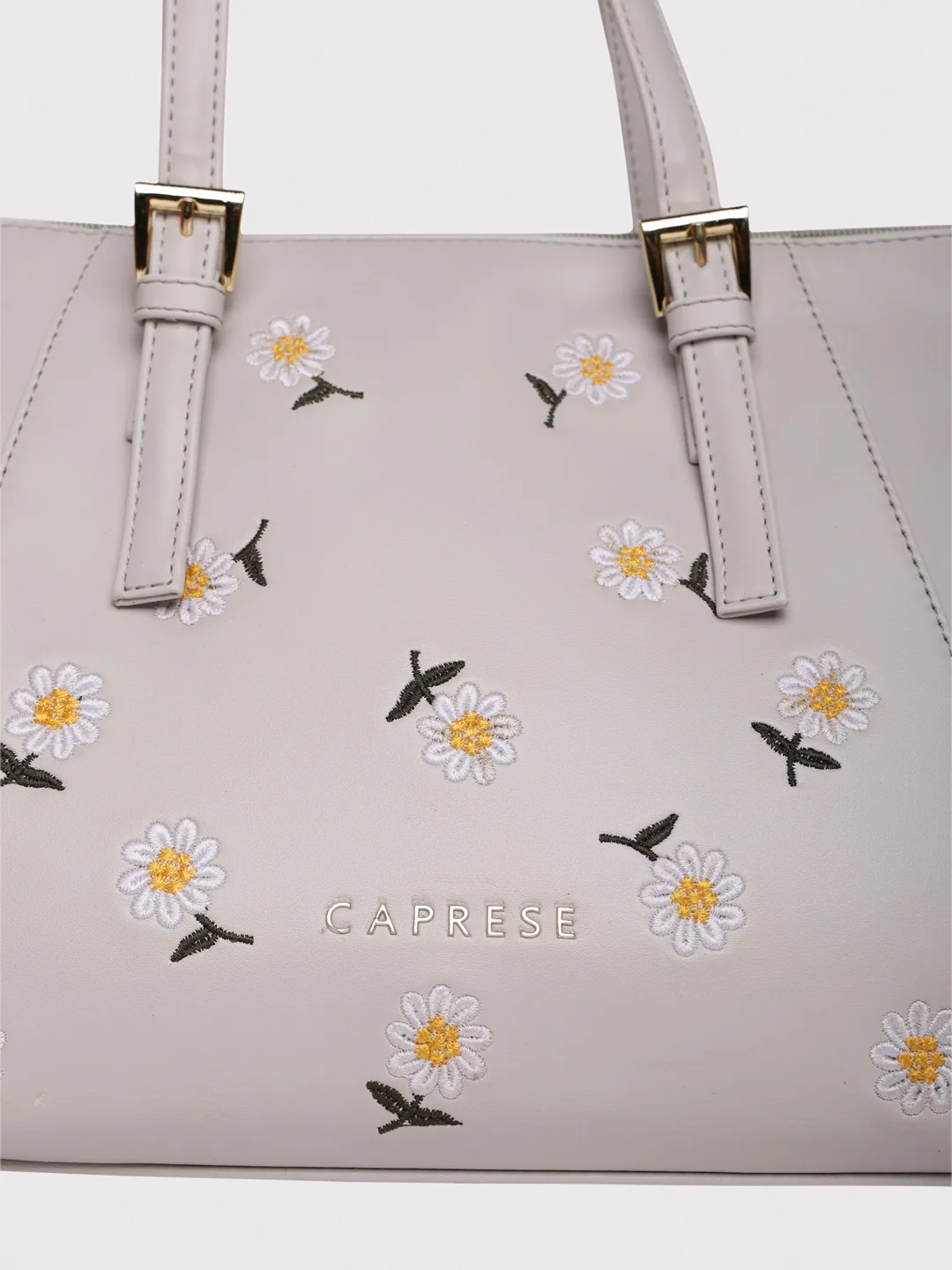 Caprese Kyle Medium Light Grey Satchel Bag - Image 10