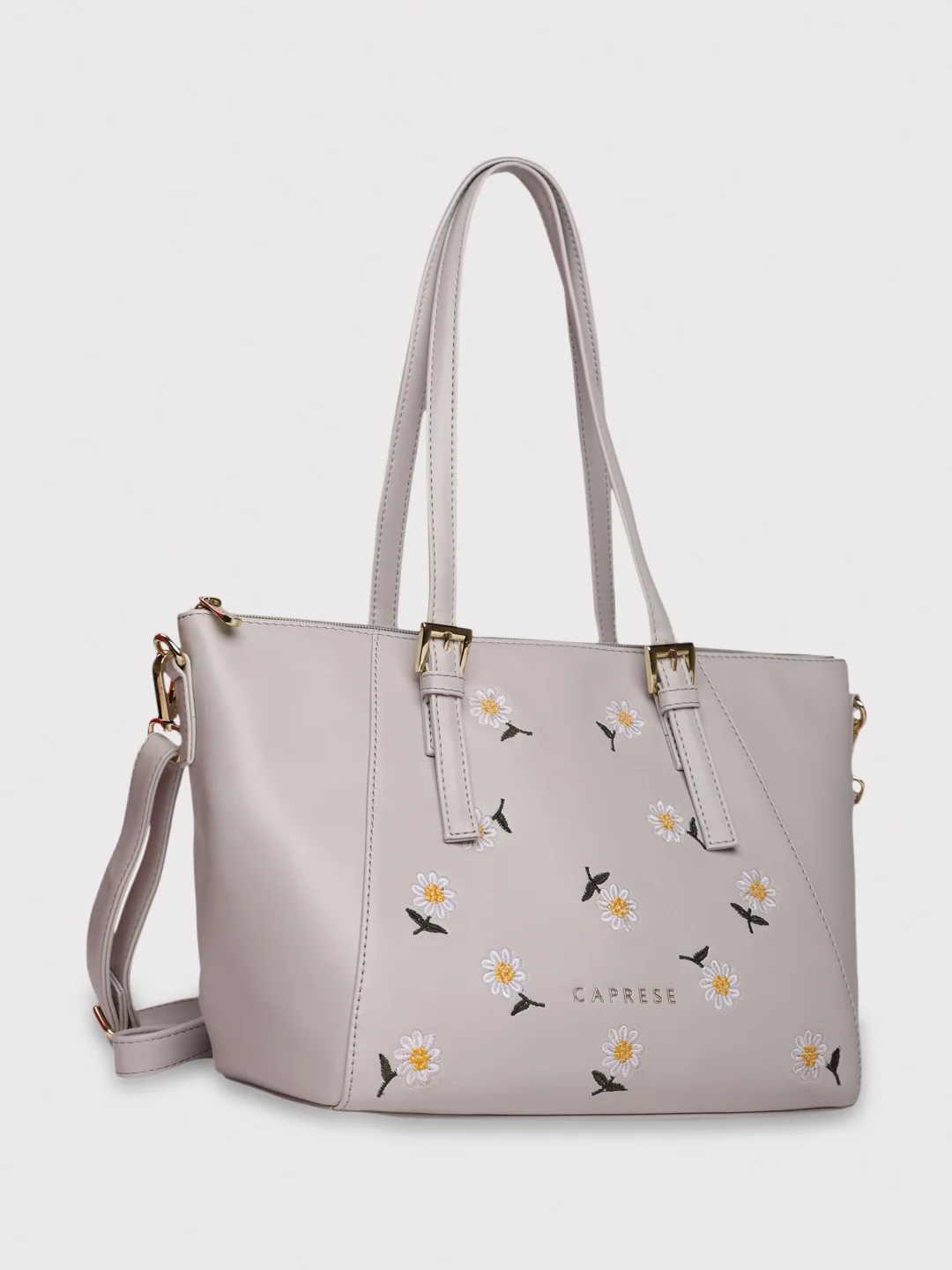 Caprese Kyle Medium Light Grey Satchel Bag - Image 3
