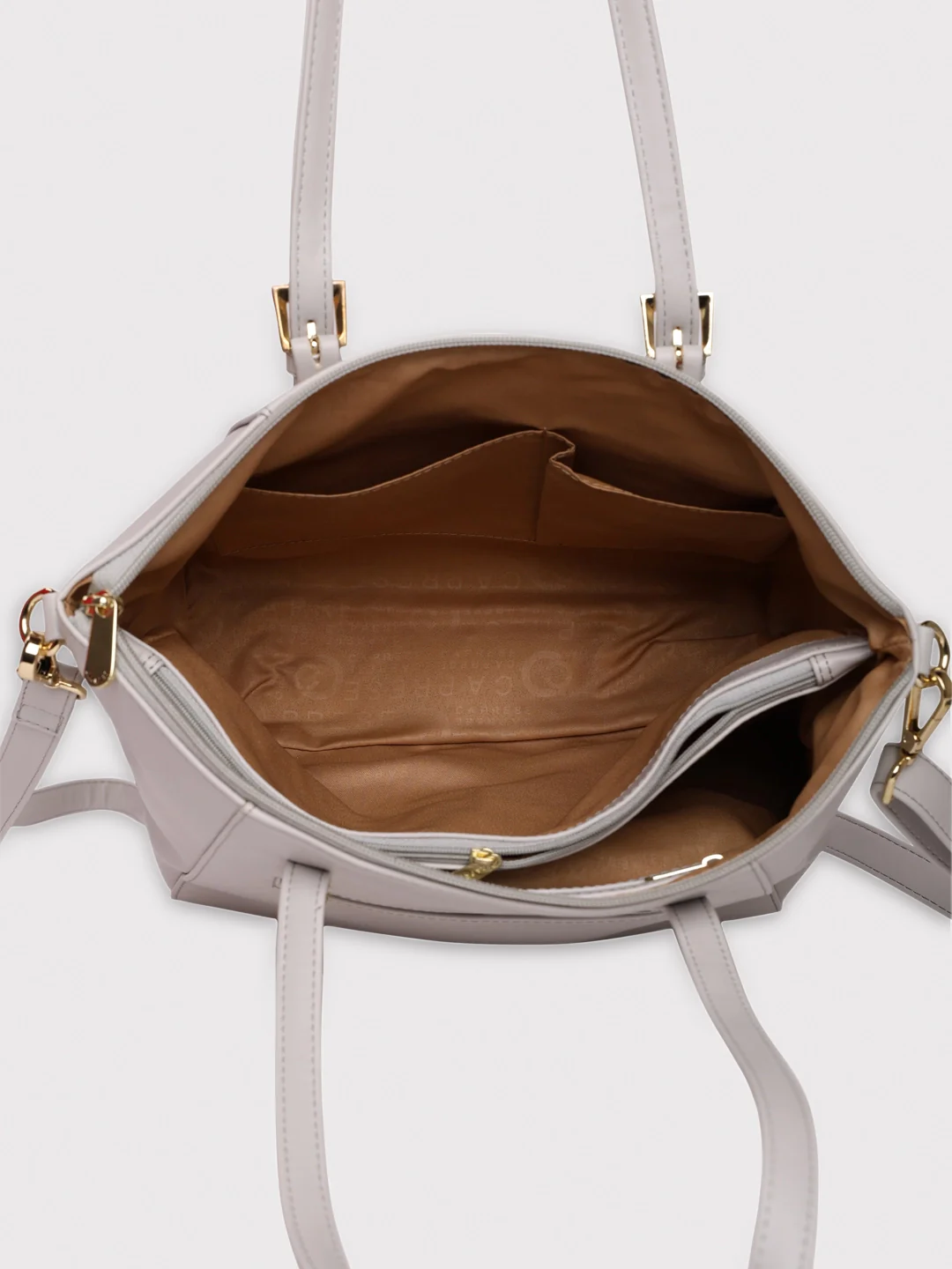 Caprese Kyle Medium Light Grey Satchel Bag - Image 4