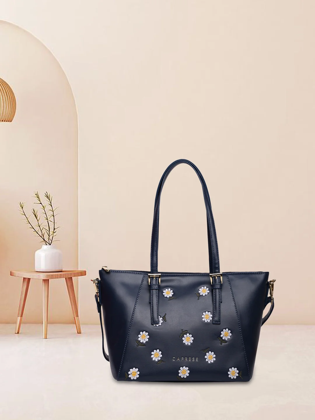 Caprese Kyle Medium Navy Satchel Bag - Image 2
