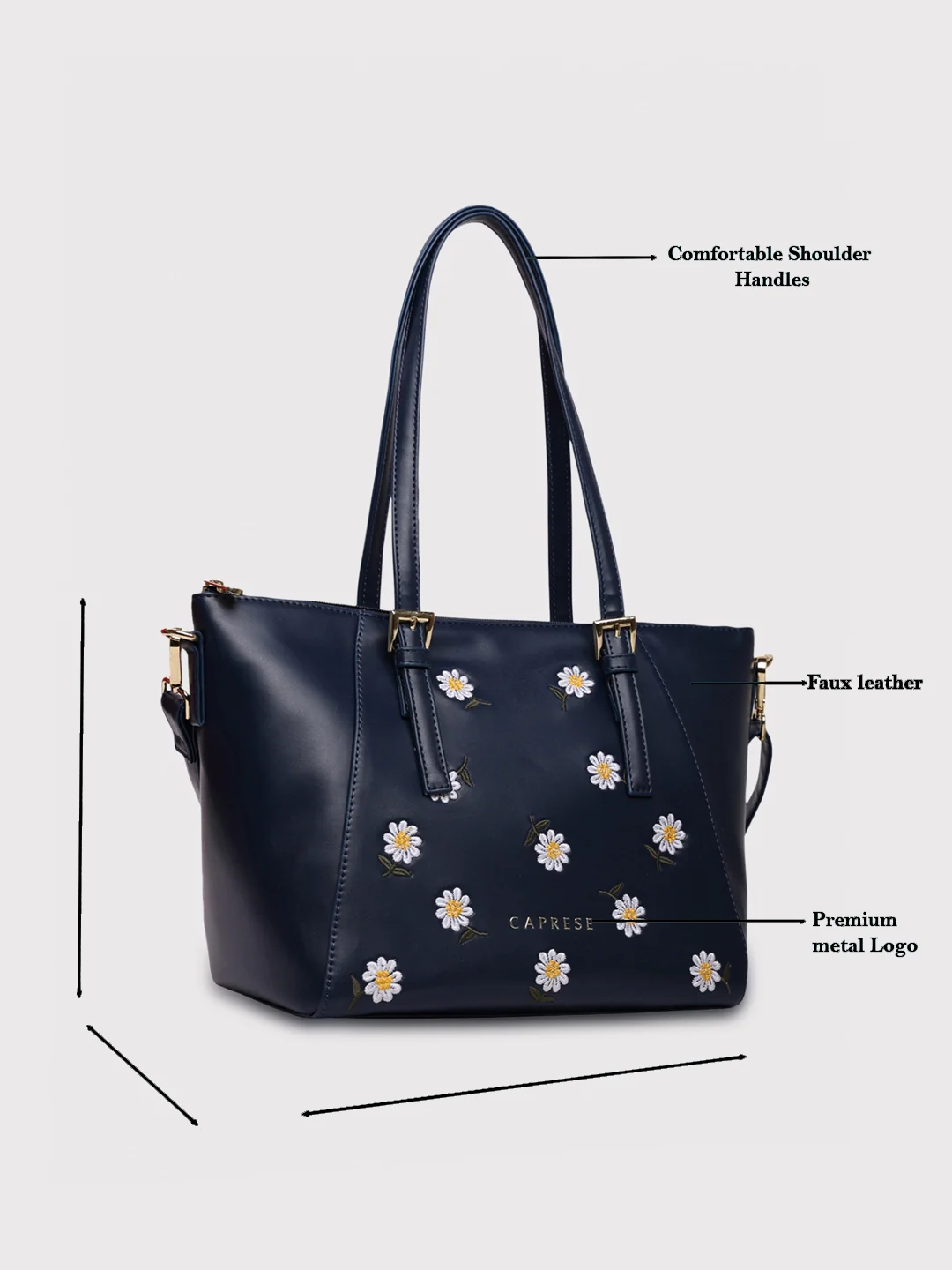Caprese Kyle Medium Navy Satchel Bag - Image 7