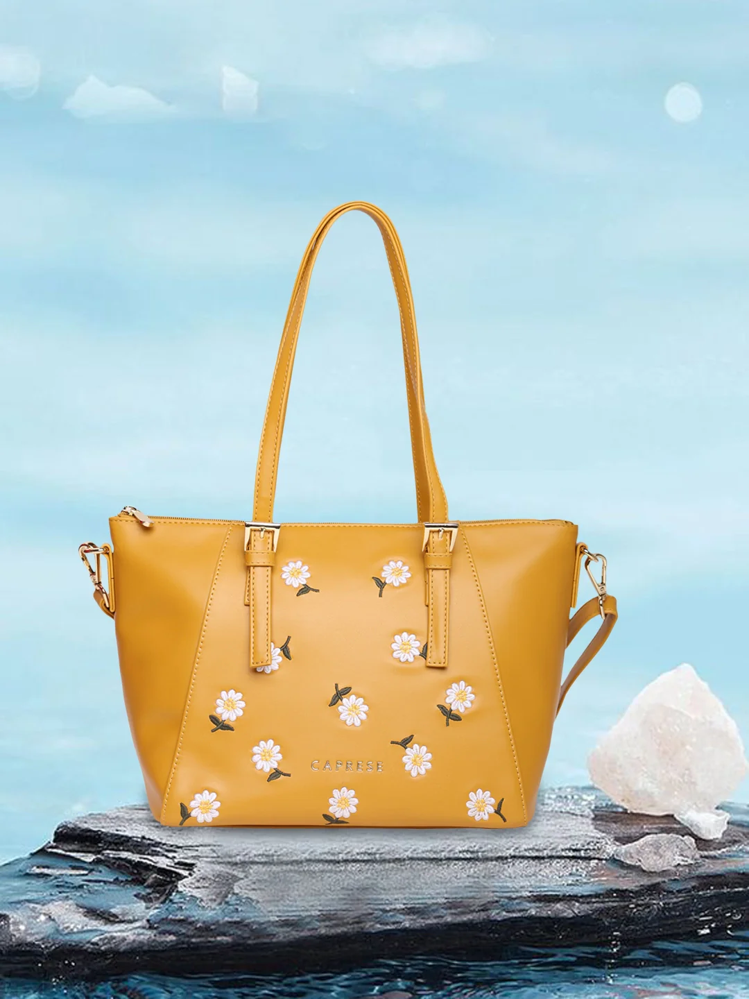 Caprese Kyle Medium Ochre Satchel Bag - Image 2