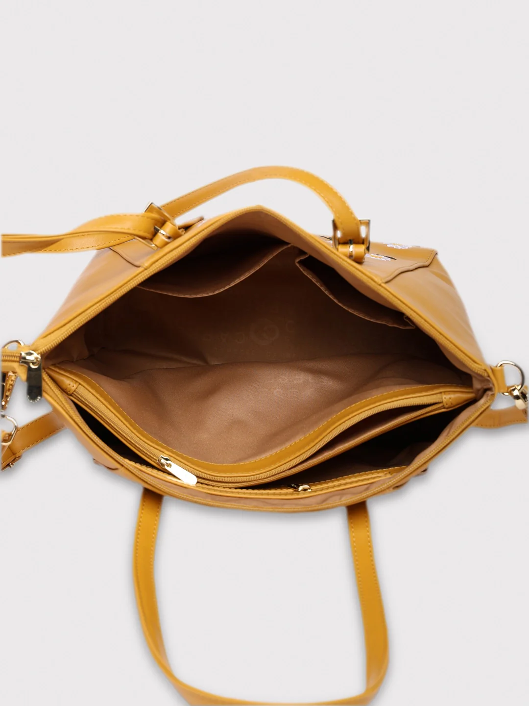Caprese Kyle Medium Ochre Satchel Bag - Image 4